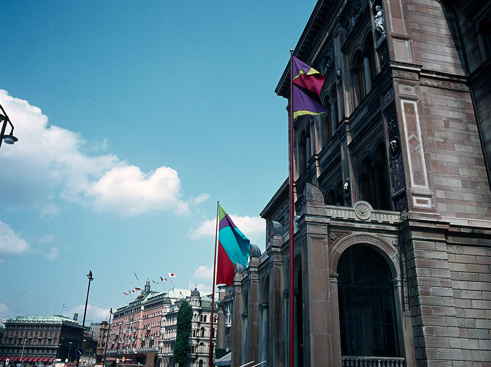 Bærtlingflaggor vid Nationalmuseum i Stockholm