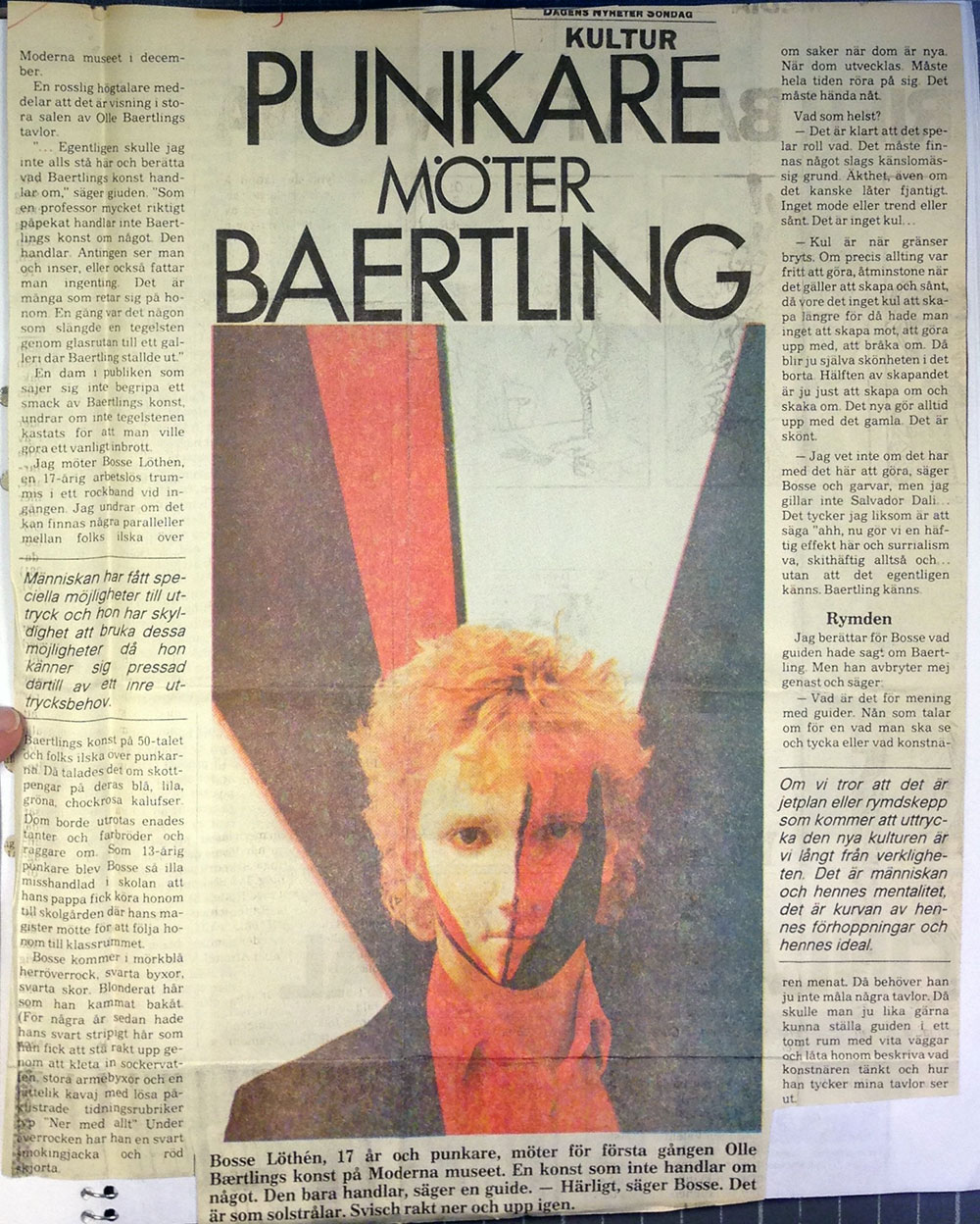DN, Punkare möter Bærtling, 1981