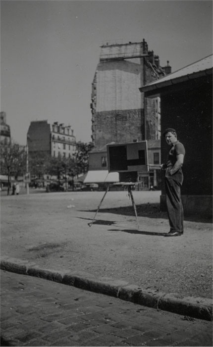 Olle Bærtling målar Erbi (1950) på Rue du Départ, Paris 1949